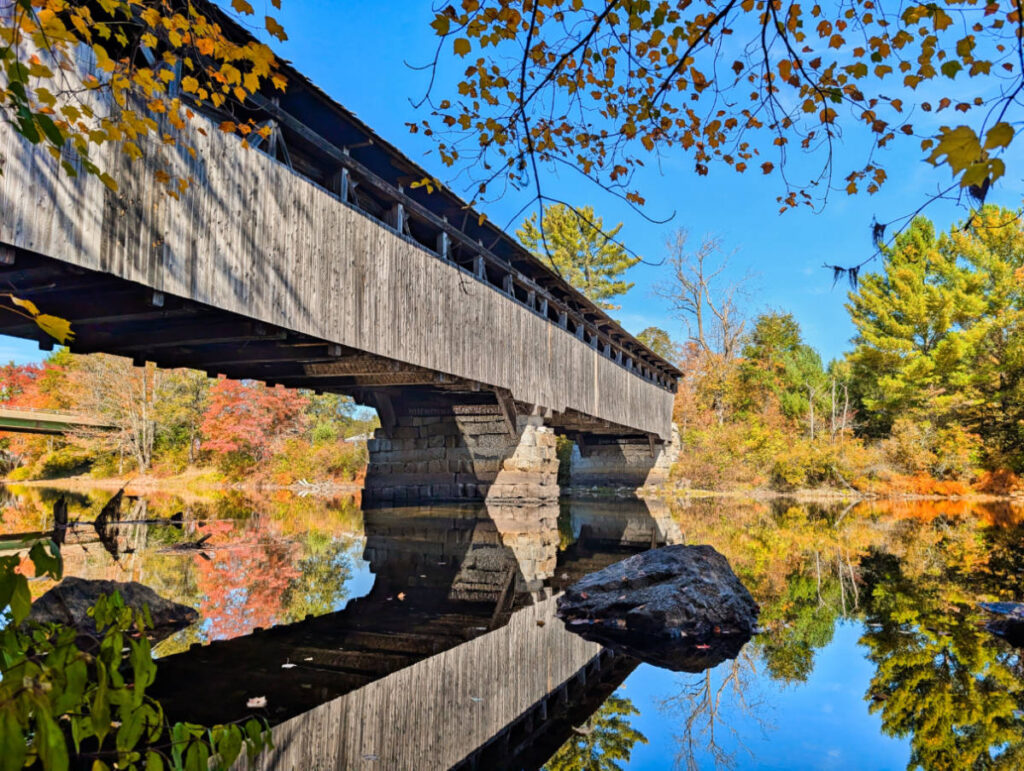 Historic Parsonfield Porter Covered Bridge in Porter Maine