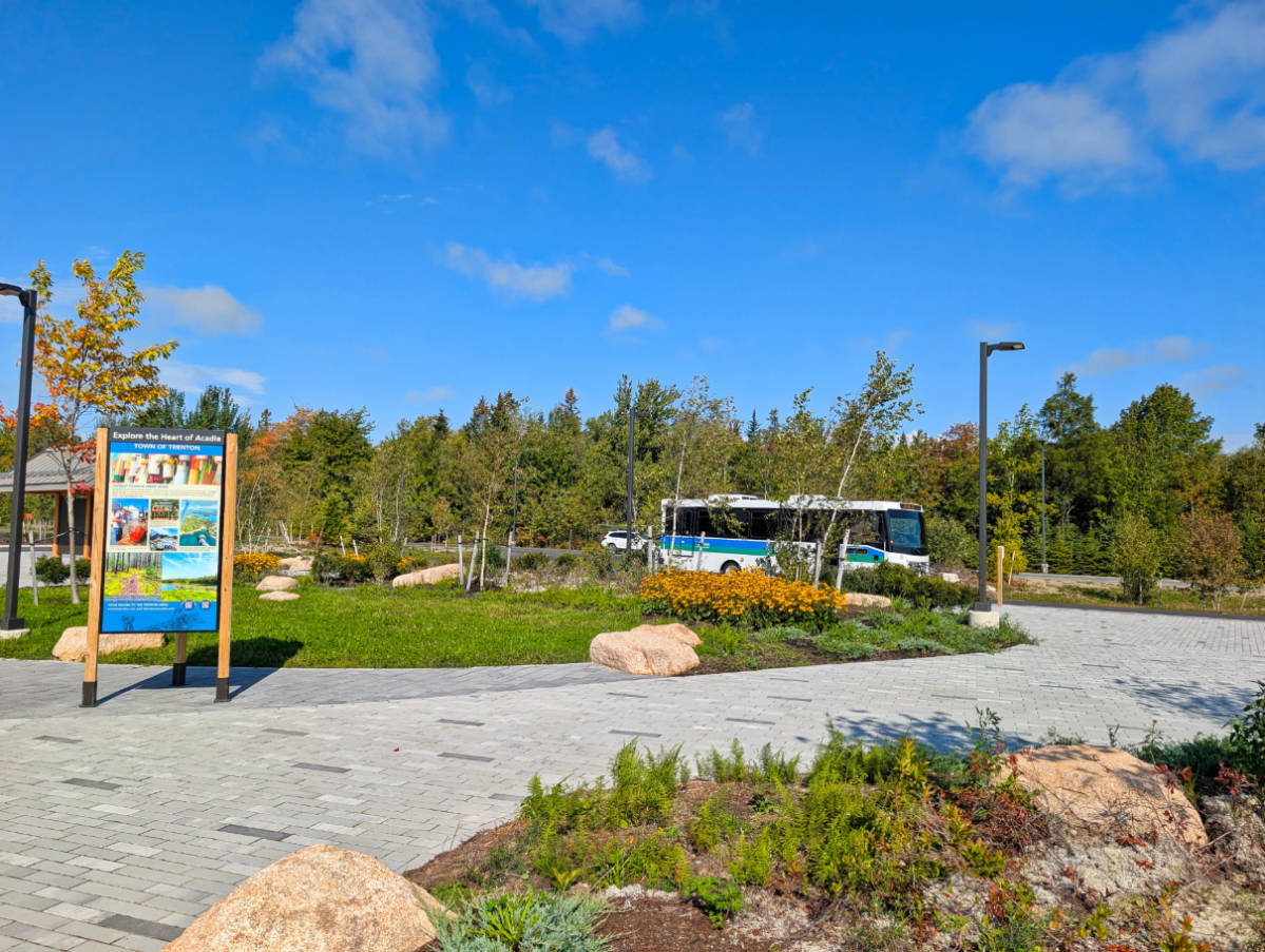 Island Explorer Shuttle Bus at Acadia Gateway Center at Mount Desert Island Acadia National Park Maine